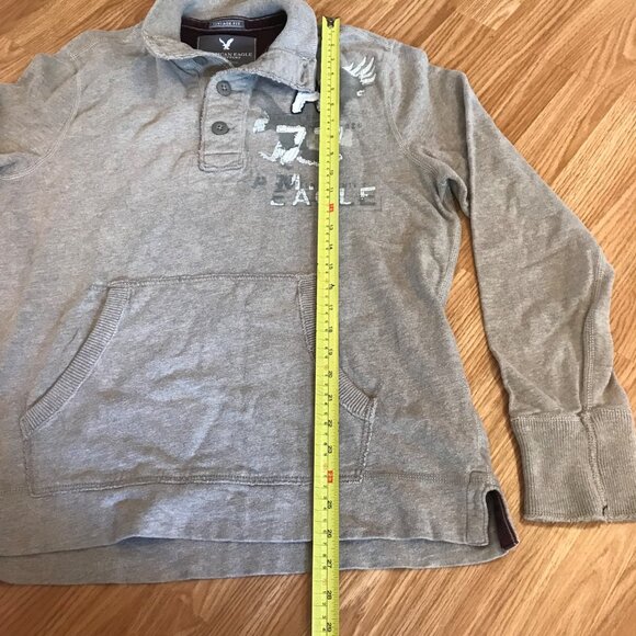 American Eagle Men's Size L Grey Graphic Vintage Fit Long Sleeve Sweatshirt Y2K - Picture 4 of 12
